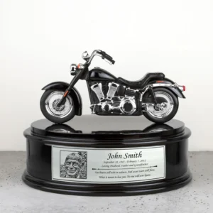Black & Chrome Motorcycle Urn