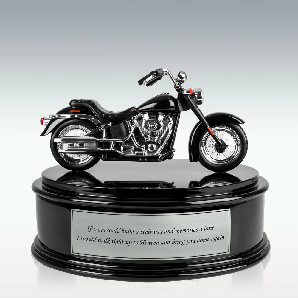 Black & Chrome Motorcycle Urn - Image 2
