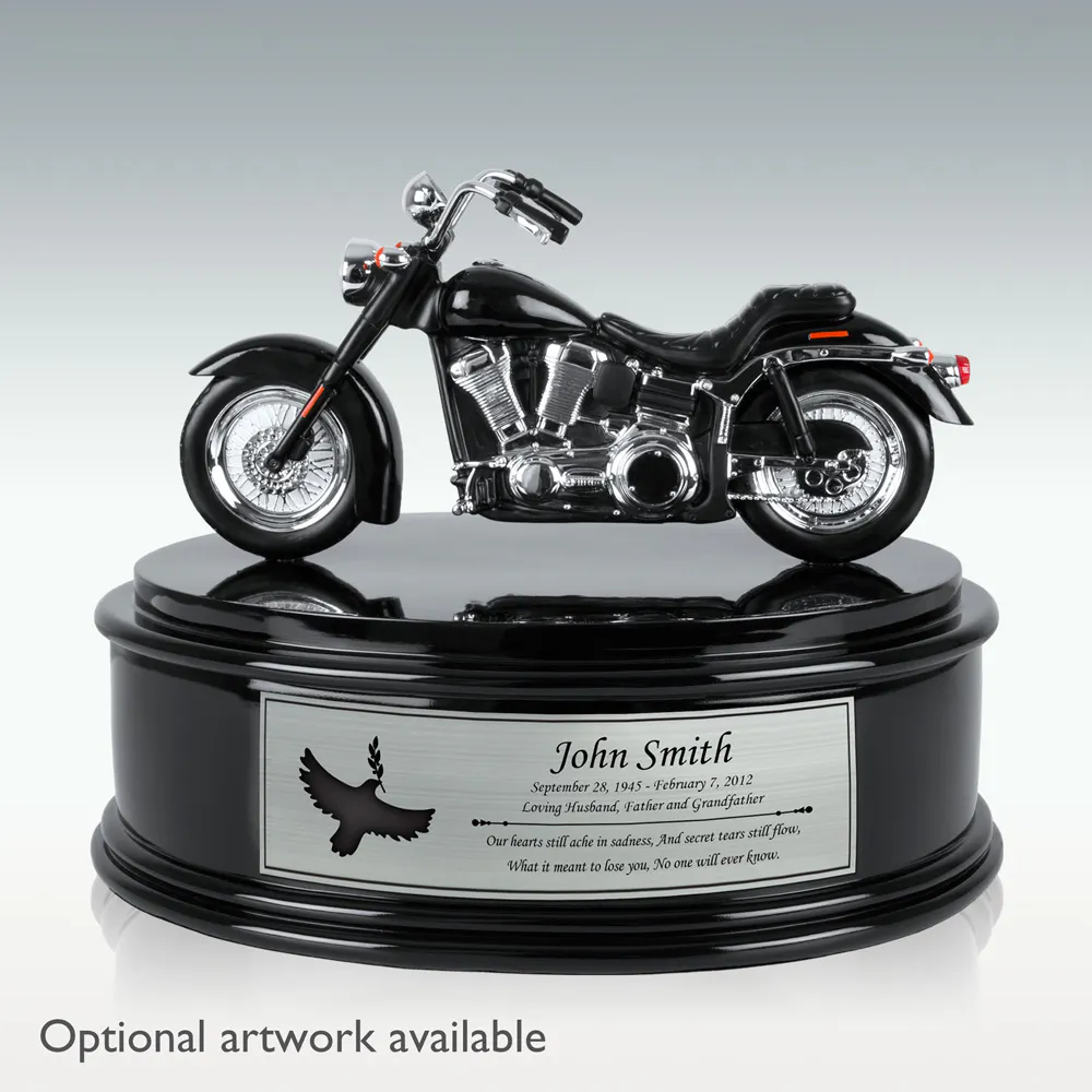 Black & Chrome Motorcycle Urn - Image 4